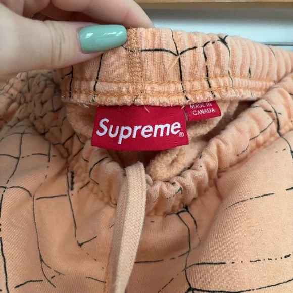 Supreme Peach Web Pattern Pants